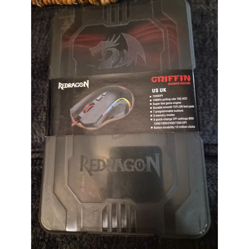 Redragon M602A-RGB Wired Gaming Mouse RGB Griffin Black Red Dragon NEW